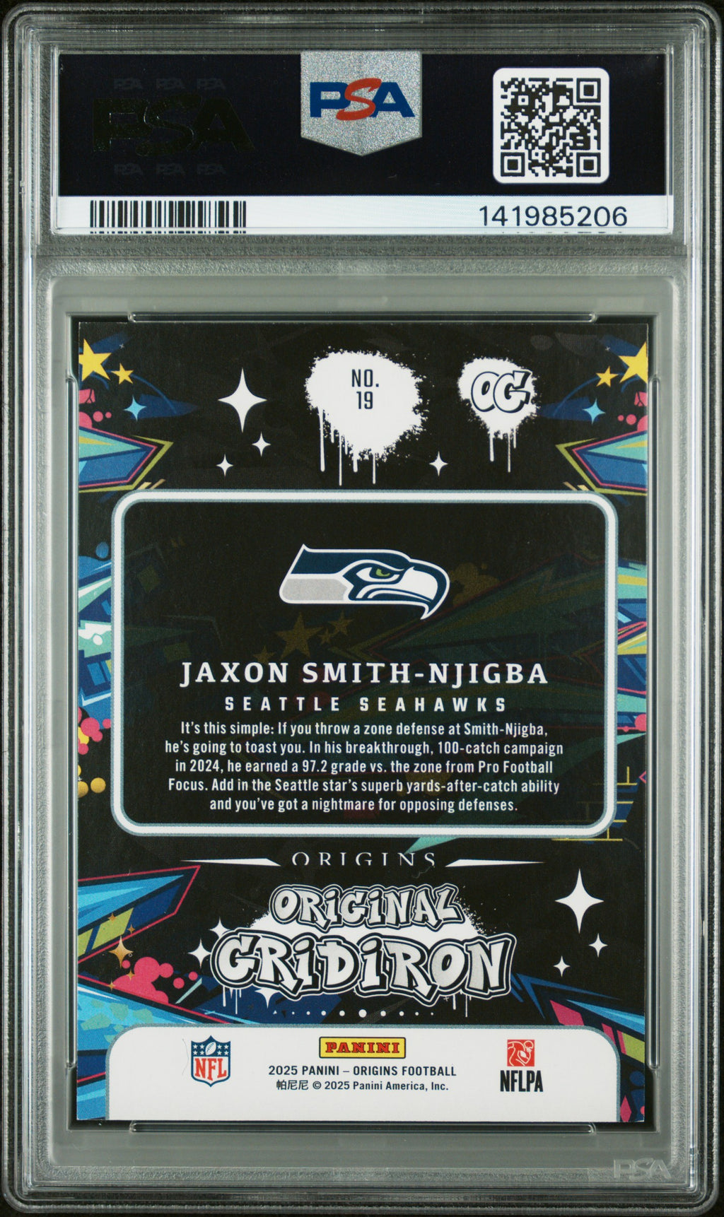 2025 Panini Origins Original Gridiron #19 Jaxon Smith-Njigba PSA 8