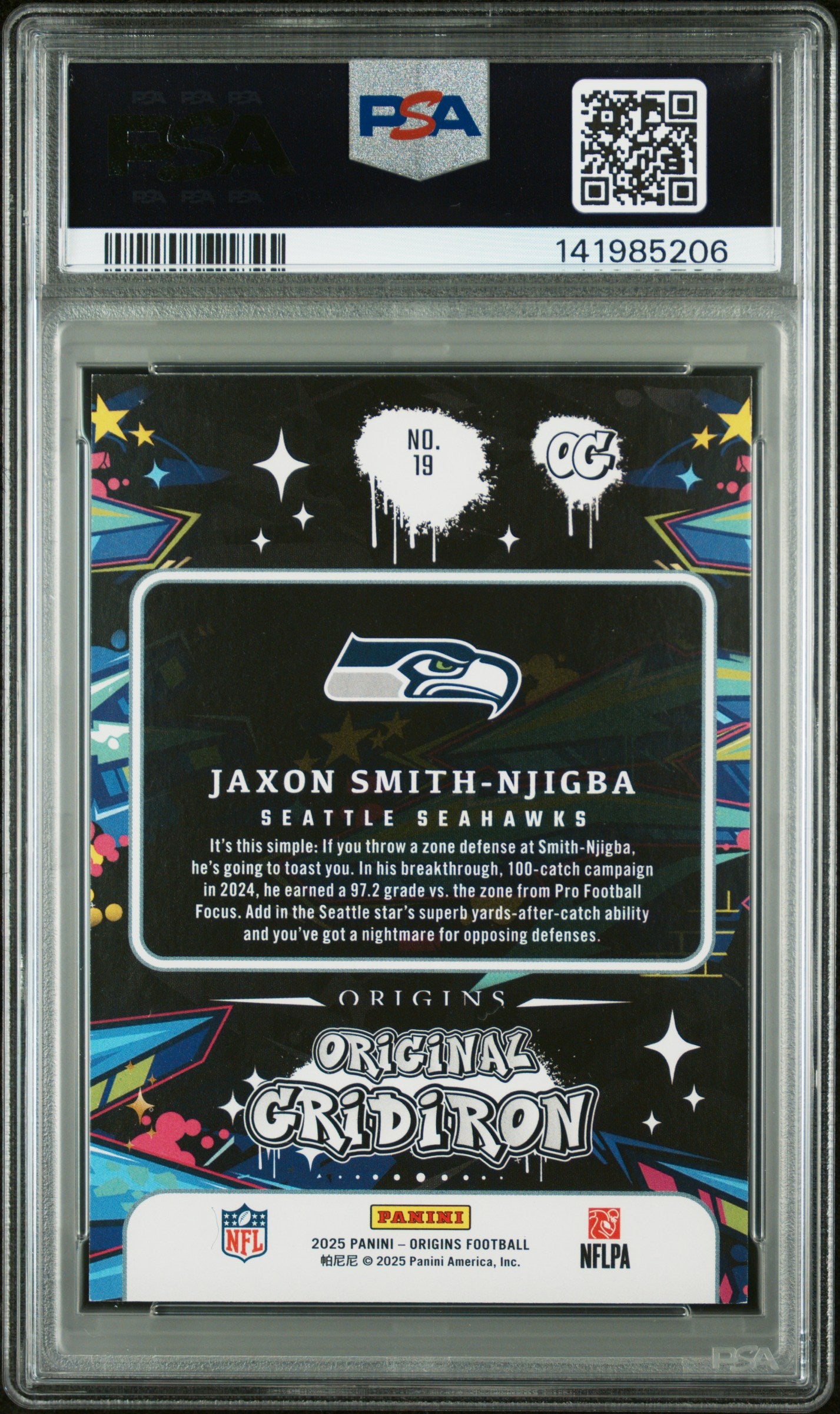 2025 Panini Origins Original Gridiron #19 Jaxon Smith-Njigba PSA 8