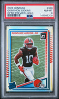 2025 Panini Donruss #330 Quinshon Judkins Optic Preview-Holo PSA 8