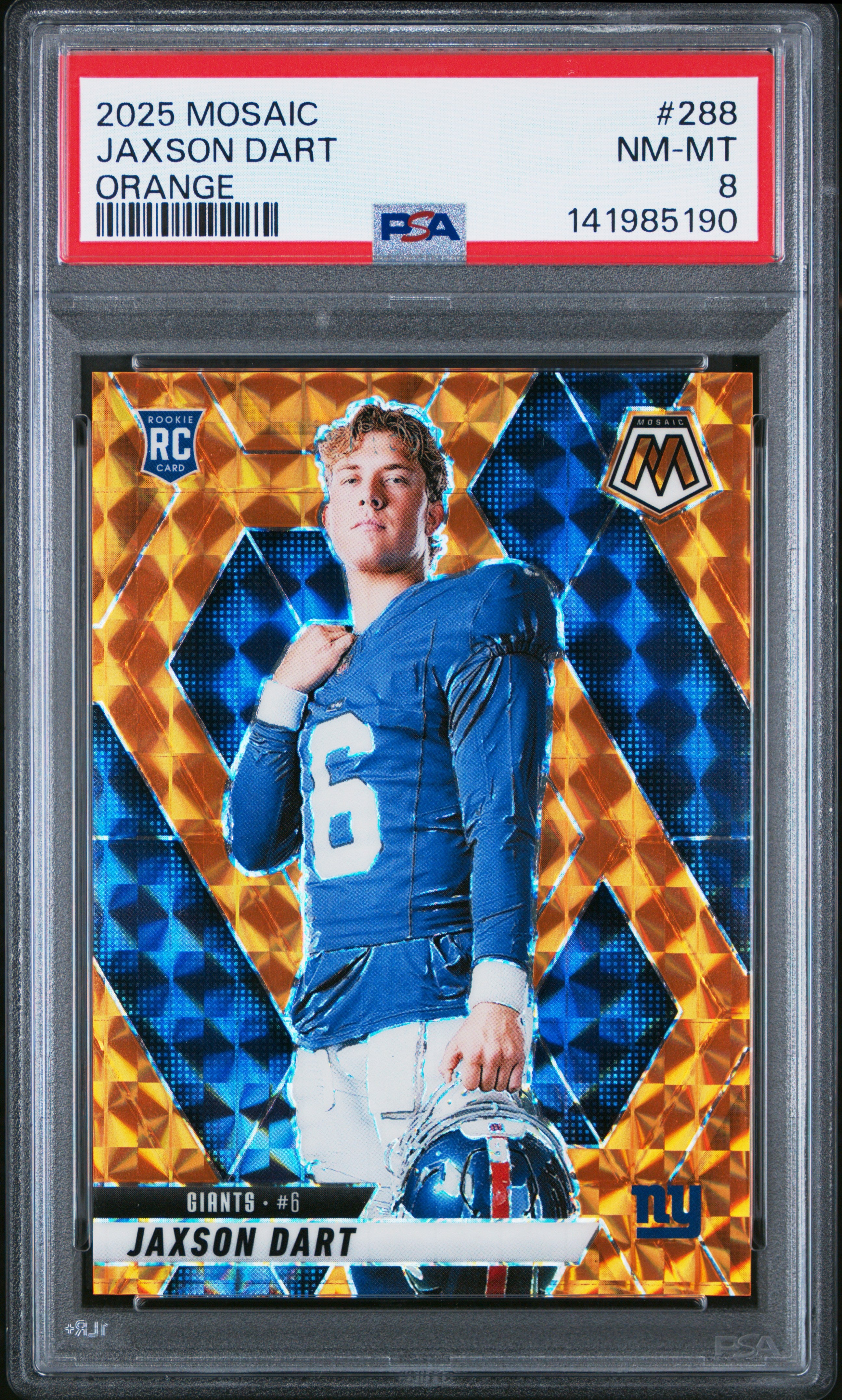 2025 Panini Mosaic #288 Jaxson Dart Orange PSA 8