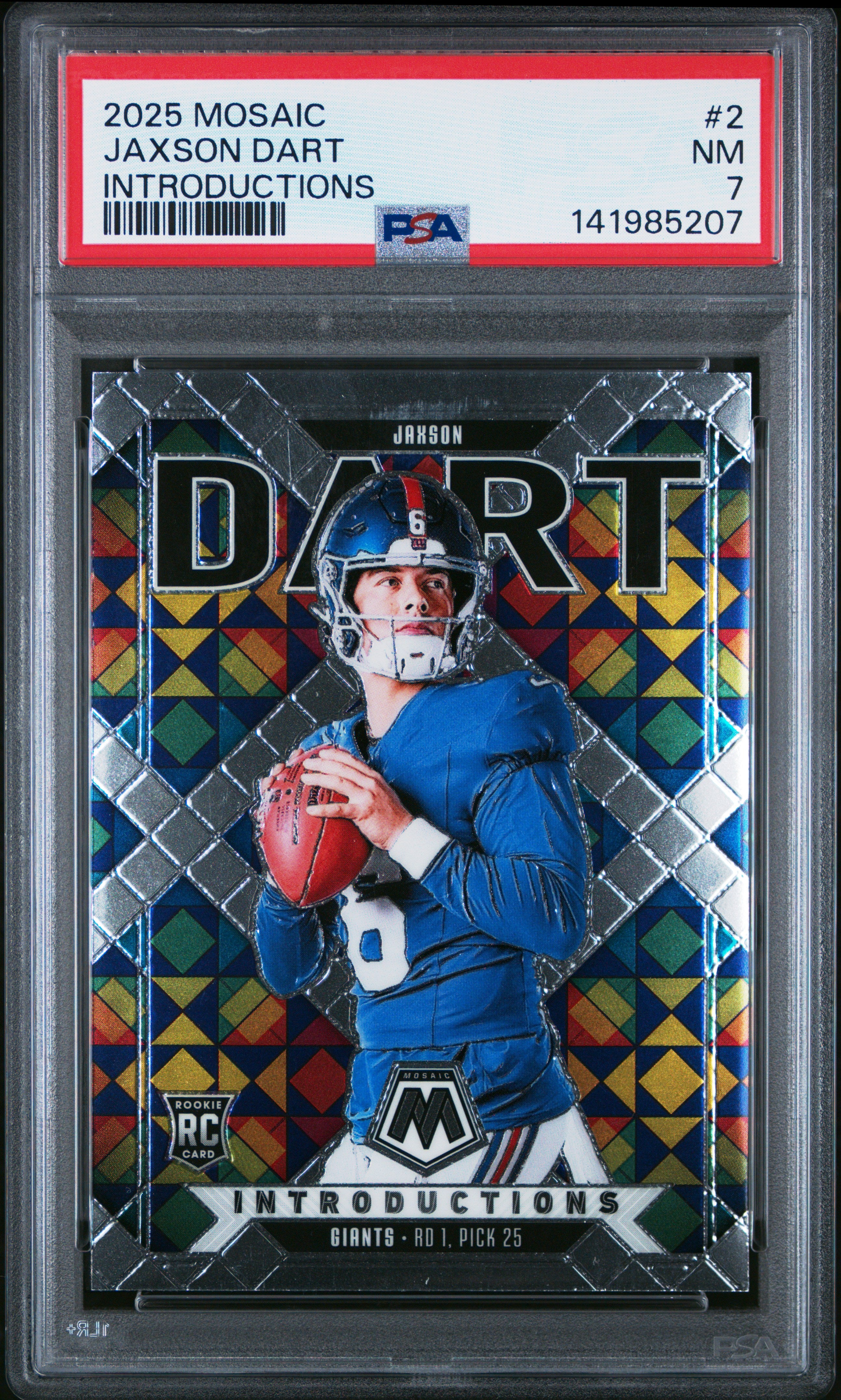 2025 Panini Mosaic Introductions #2 Jaxson Dart PSA 7