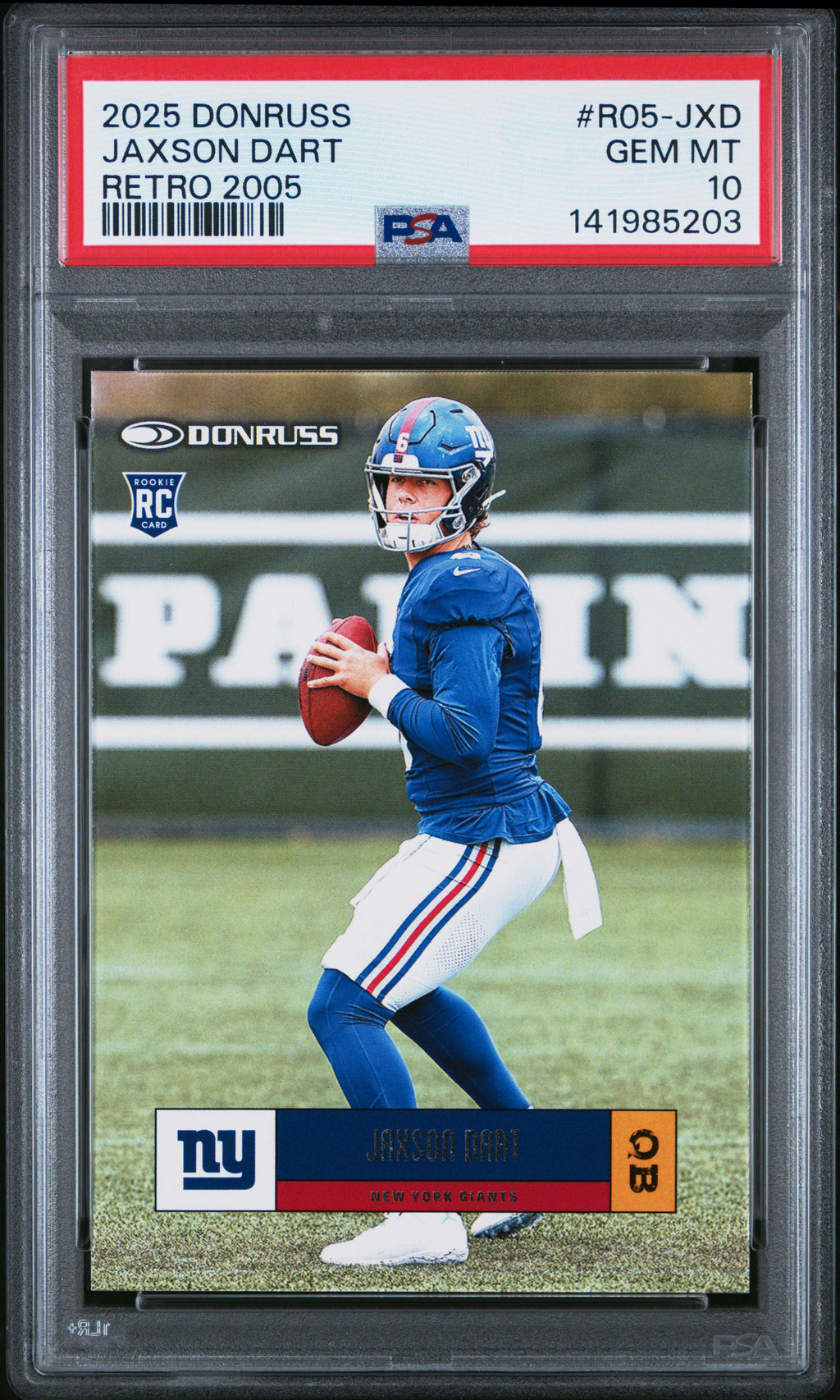 2025 Panini Donruss Retro 2005 #R05-JXD Jaxson Dart PSA 10