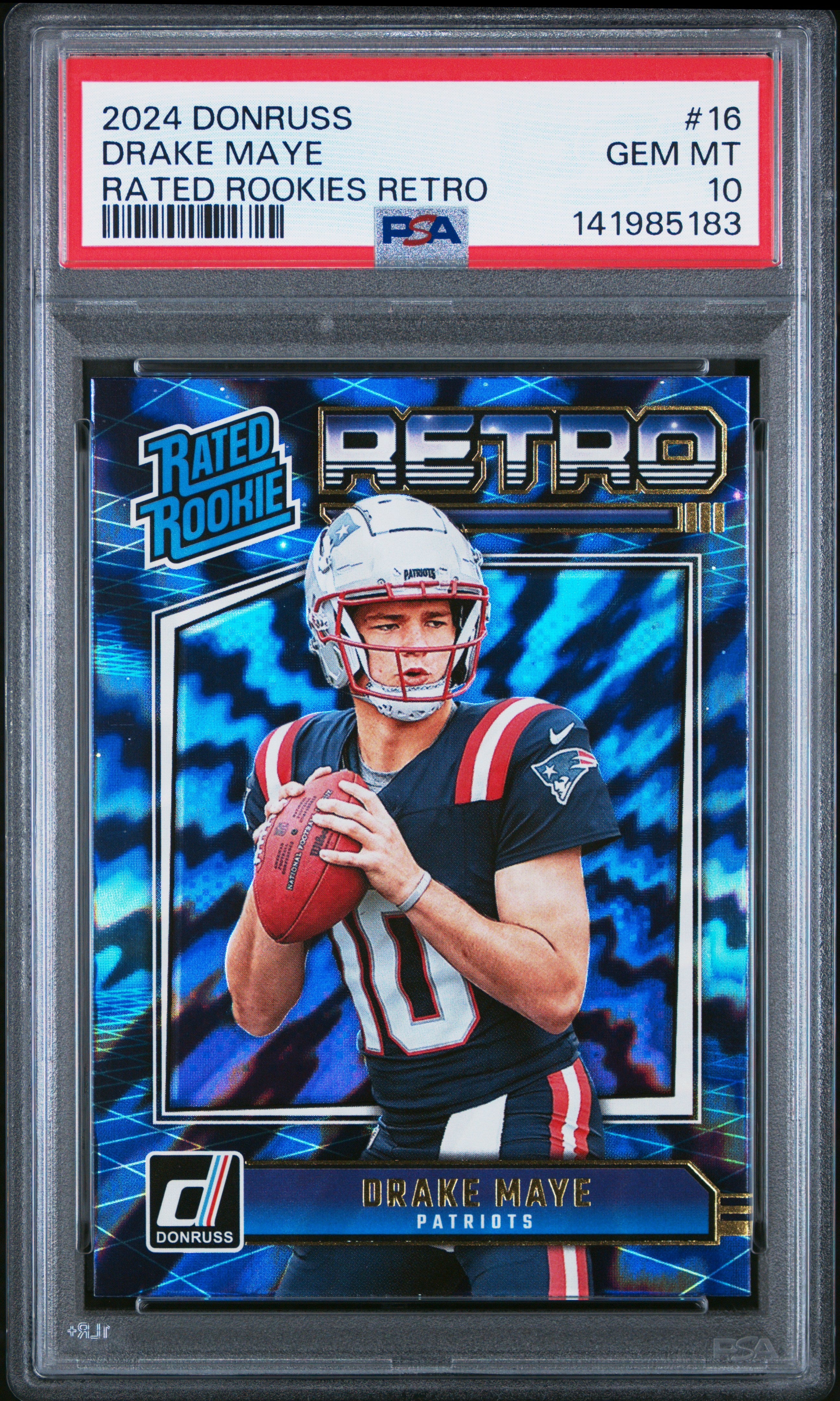 2024 Panini Donruss Rated Rookies Retro #16 Drake Maye PSA 10