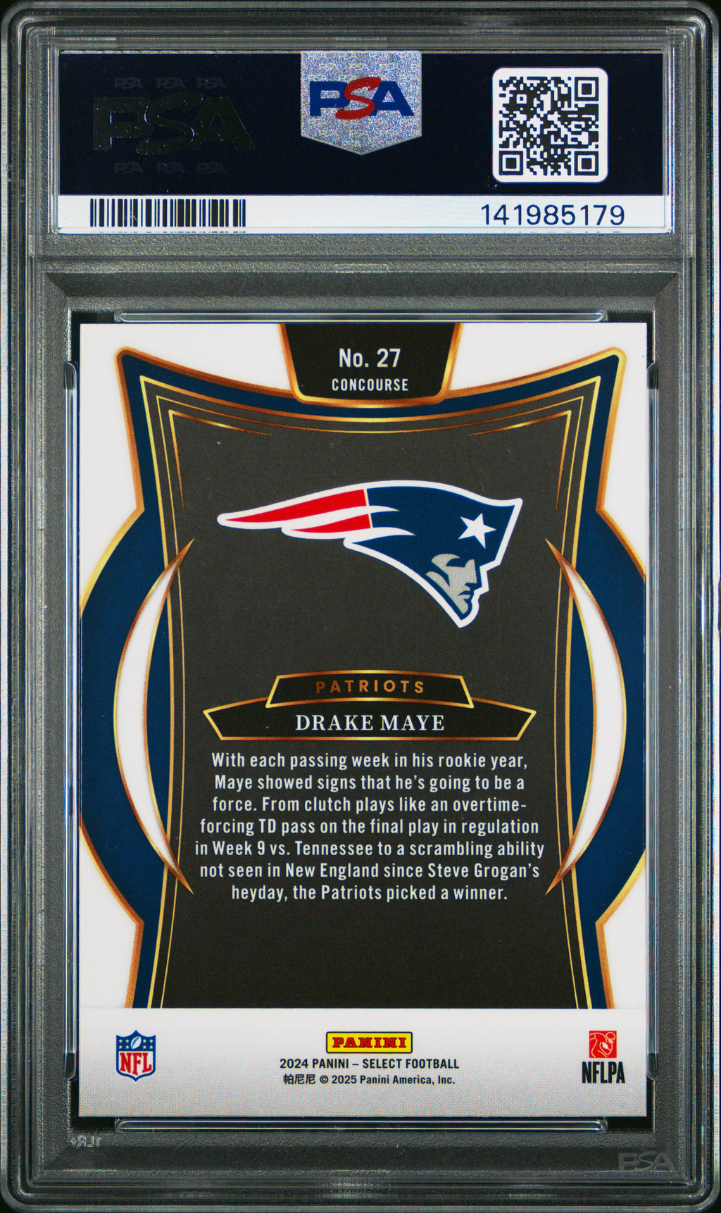 2024 Panini Select #27 Drake Maye PSA 9