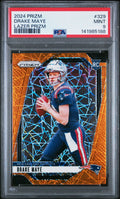 2024 Panini Prizm #329 Drake Maye Lazer Prizm PSA 9