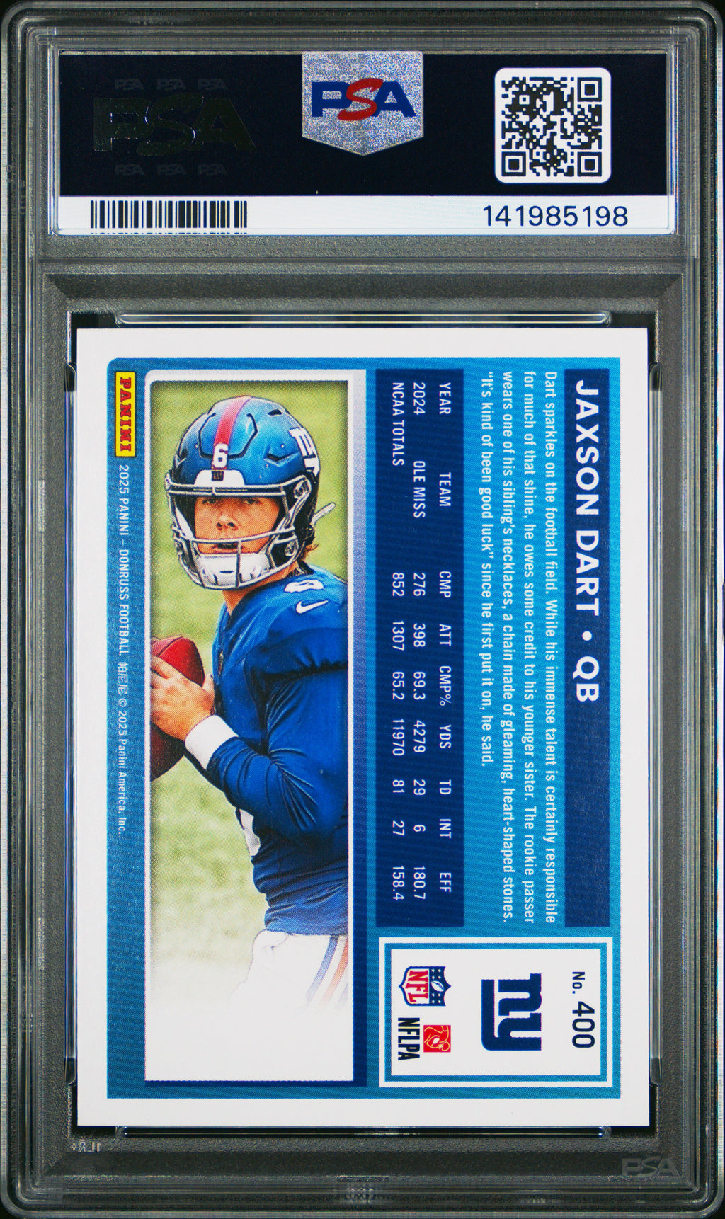 2025 Panini Donruss #400 Jaxson Dart PSA 9