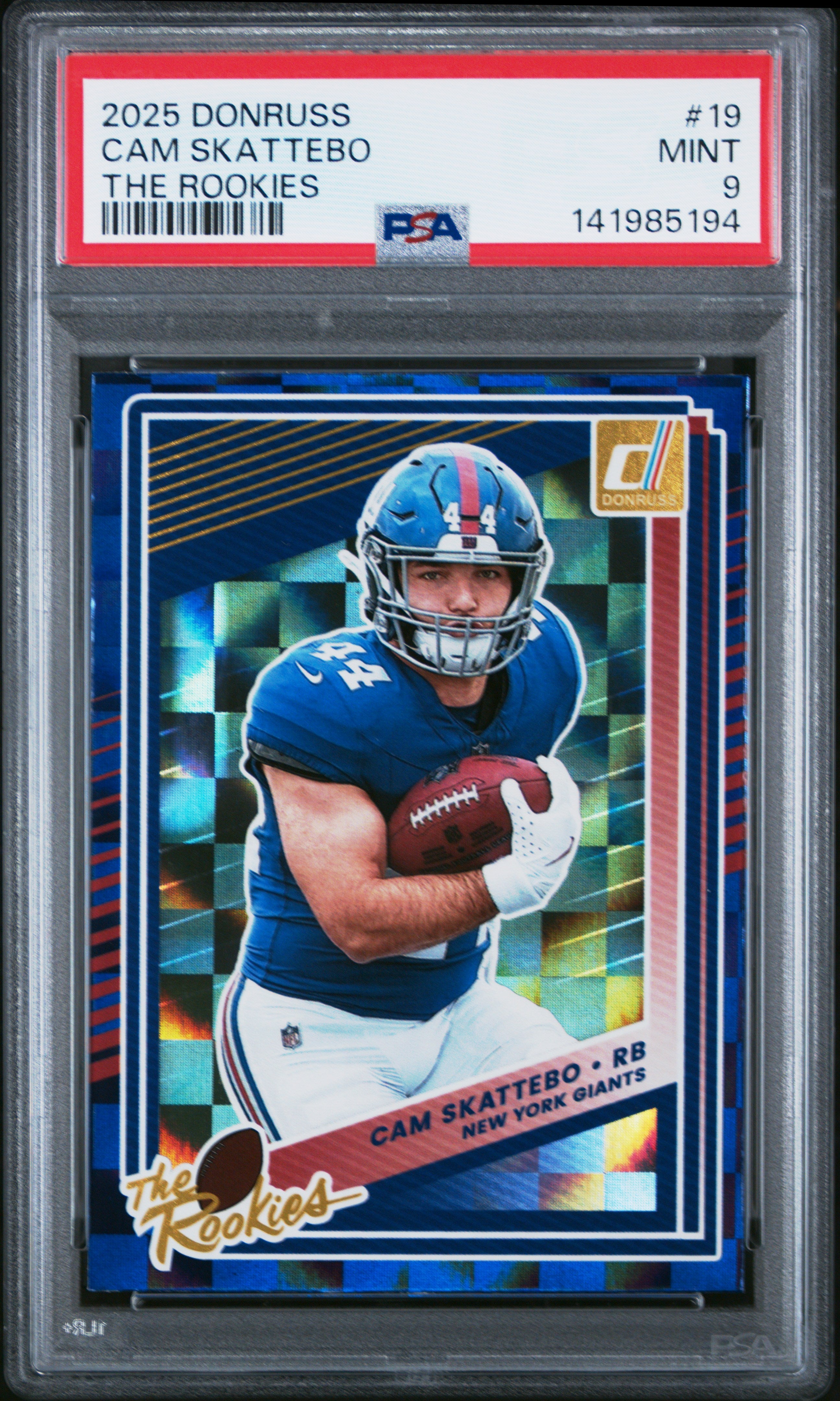 2025 Panini Donruss The Rookies #19 Cam Skattebo PSA 9