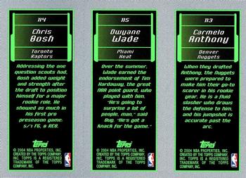 2003-04 Topps Rookie Matrix #113/115 /114 Anthony/Wade/Bosh PSA 8