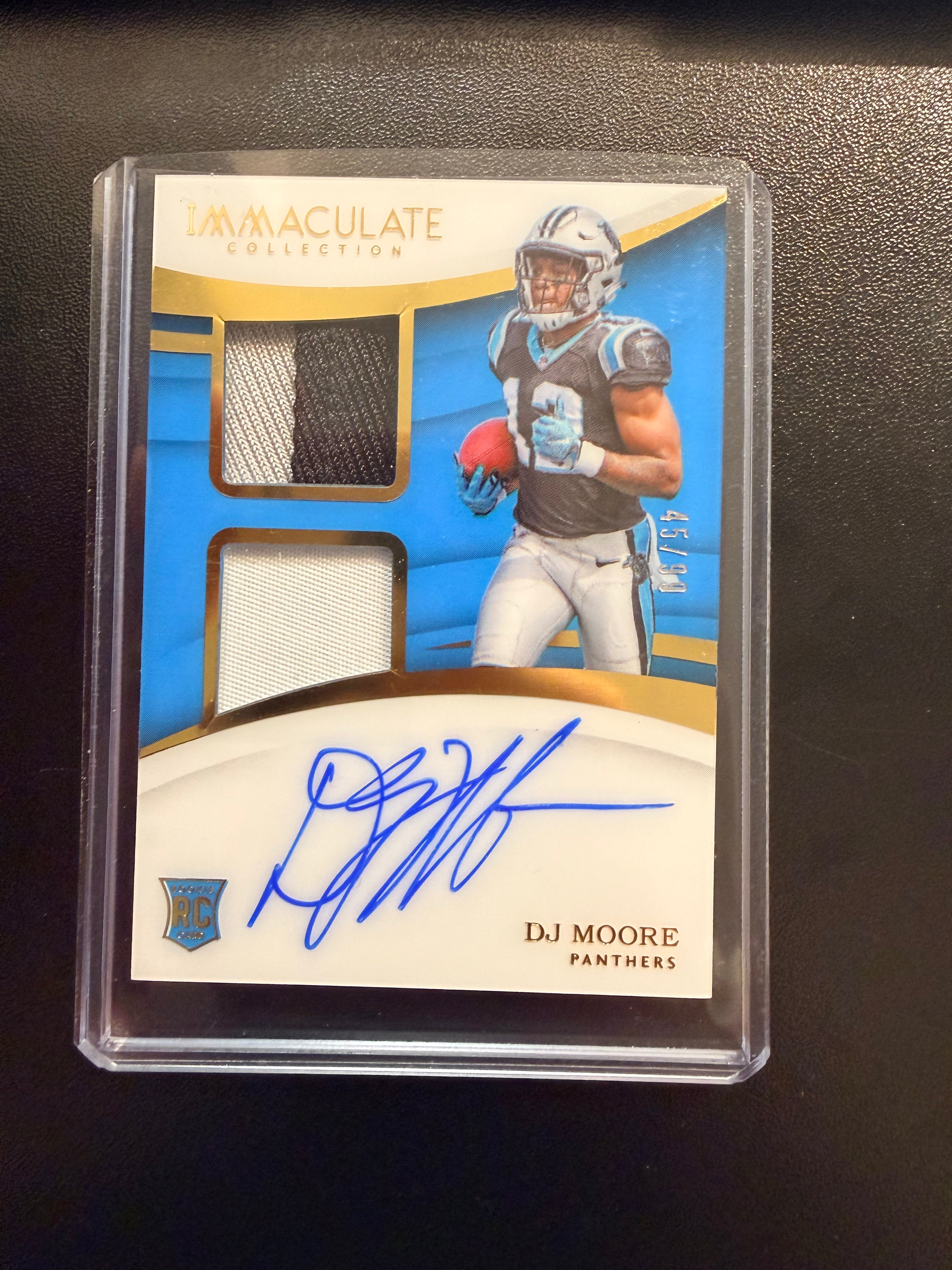 DJ Moore 2018 Panini Immaculate Collection 118 Rookie Patch Auto - Gold