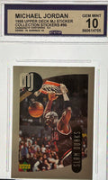 Michael Jordan 1998 Upper Deck Slam Dunks MJ Sticker Collection Stickers #96 Gem Mint 10