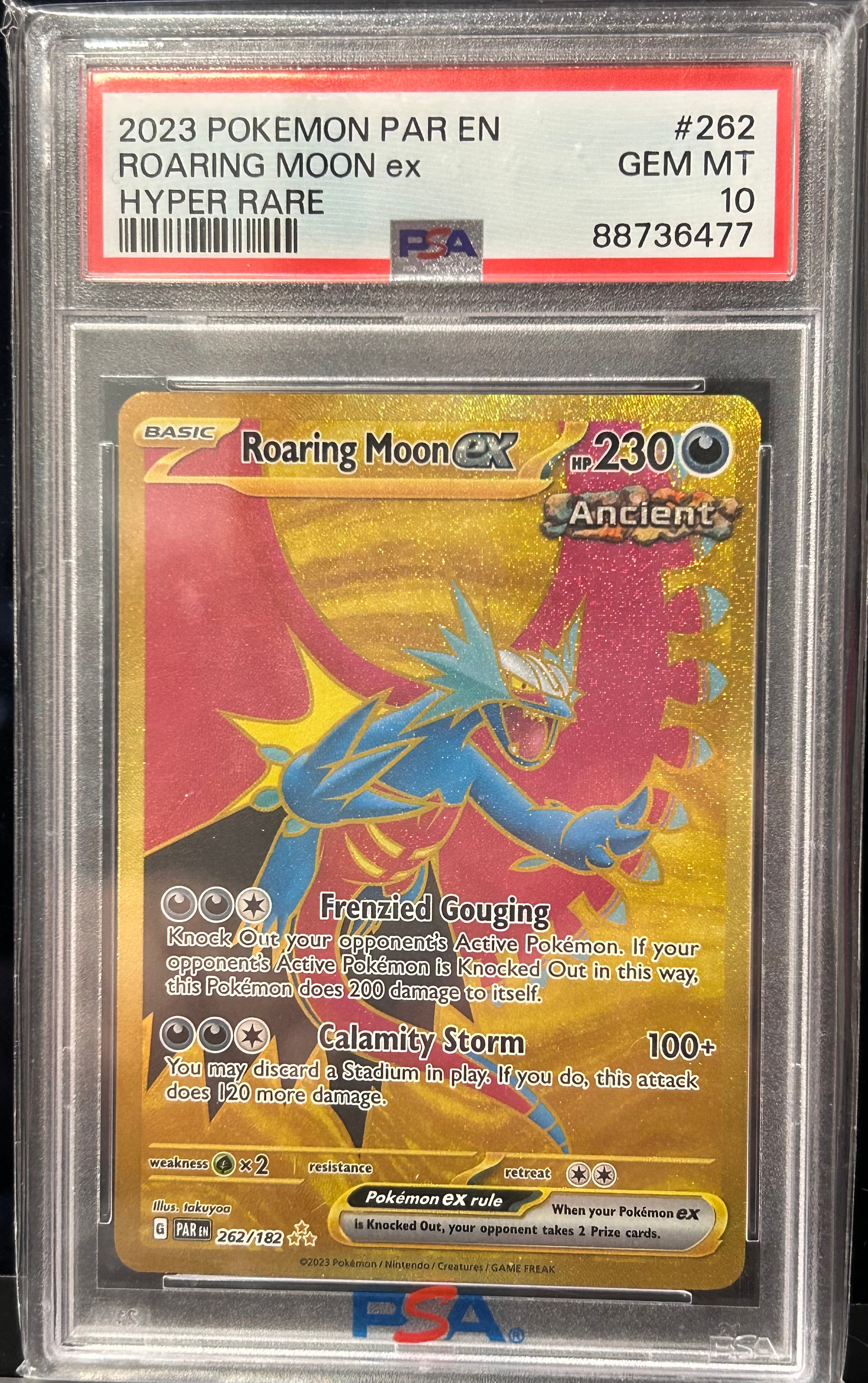 2023 Pokemon PAR EN ROARING MOON ex #262 HYPER RARE GEM MT 10