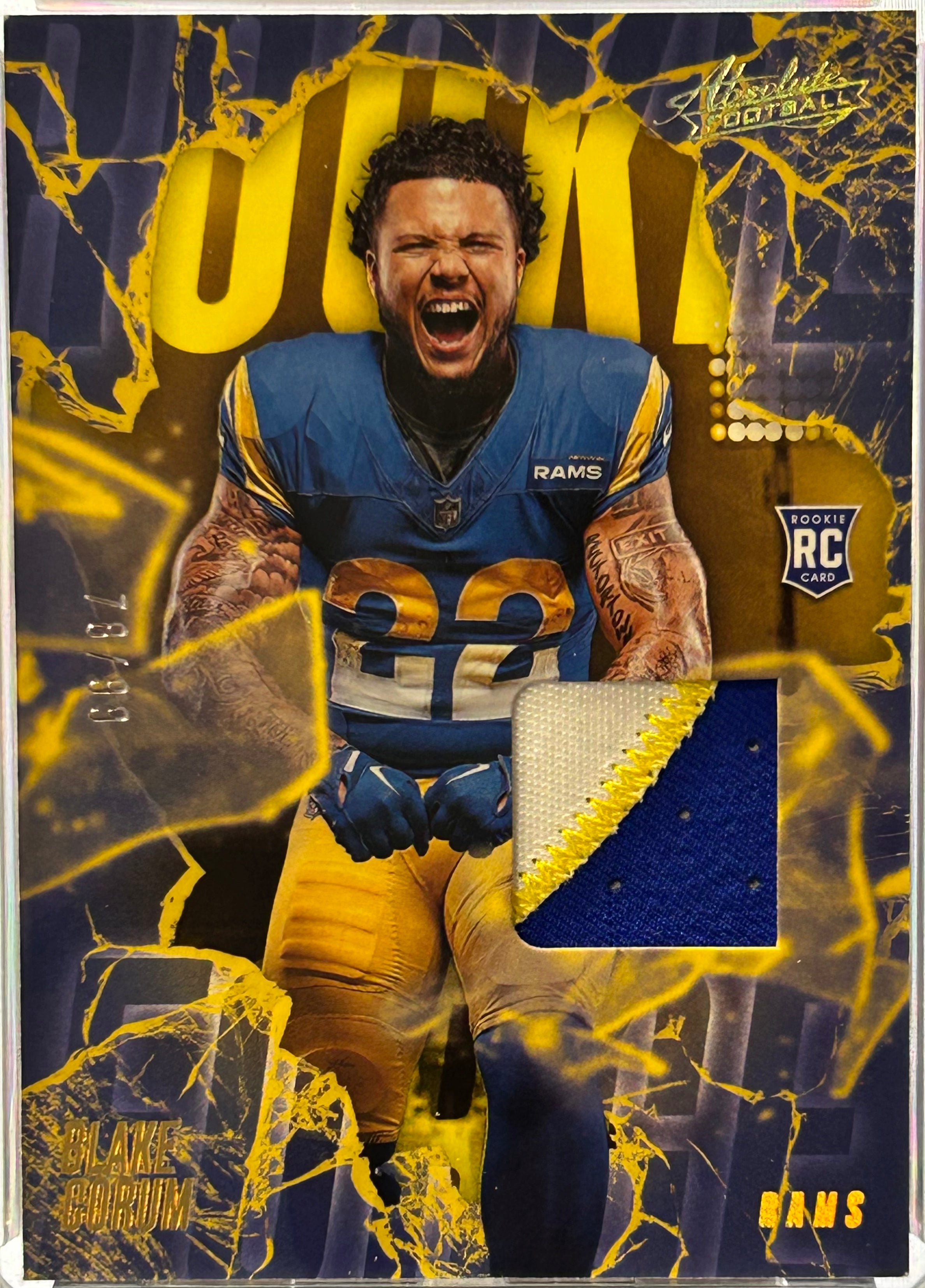 2024 Blake Corum #RF-BCM Panini-Absolute Relic Rookie Card 78/99