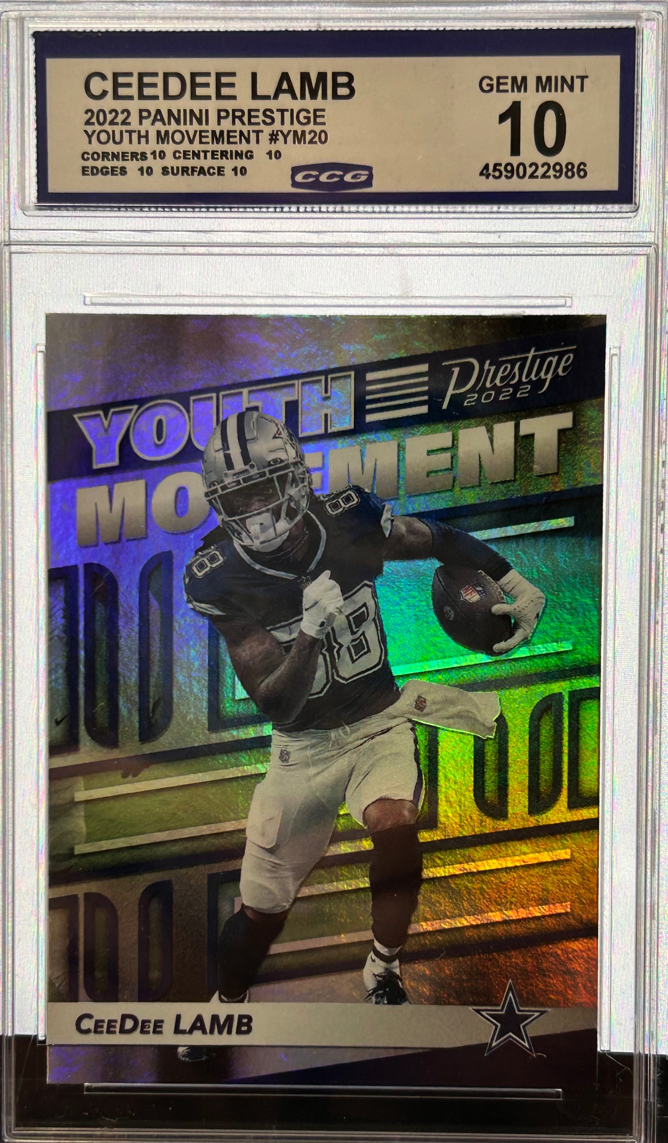 CEEDEE LAMB 2022 Panini Prestige Youth Movement #YM20 Gem Mint 10
