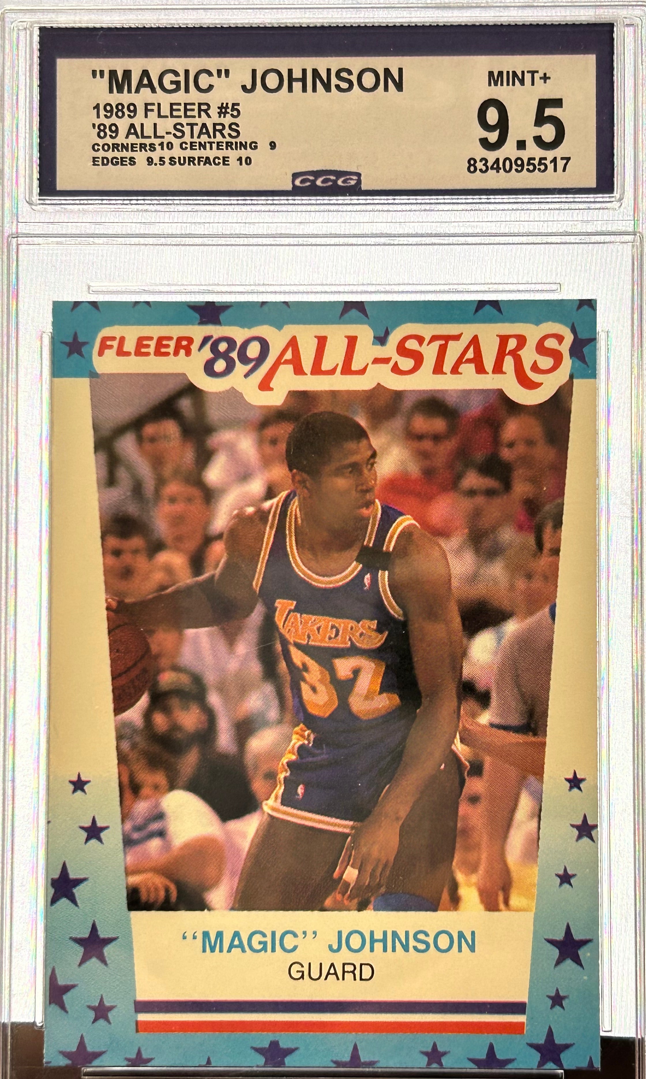 "MAGIC" JOHNSON 1989 Fleer #5 '89 All-Stars Mint+ 9.5