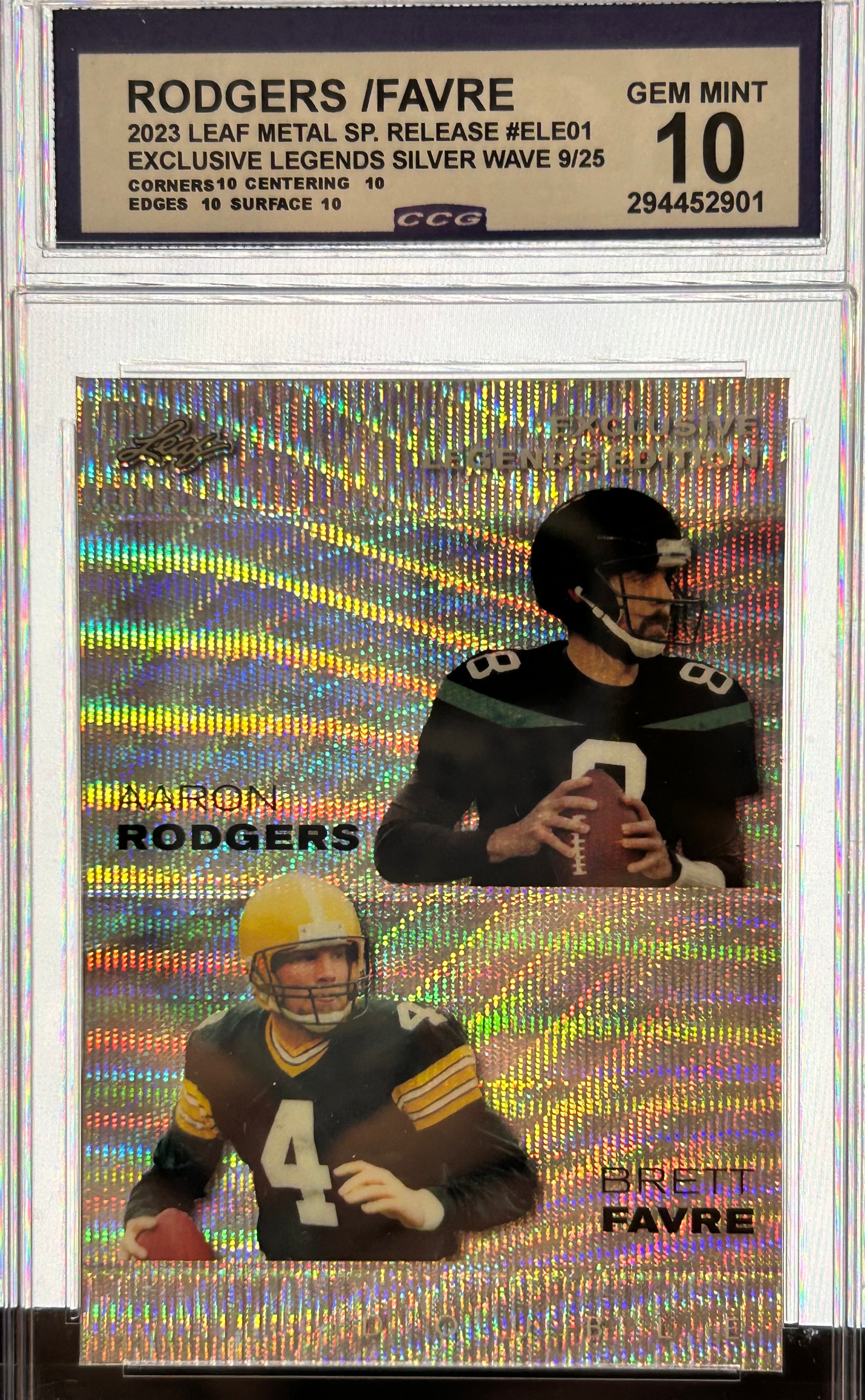 RODGERS/FAVRE 2023 Leaf Metal Sp. Release #ELE01 Gem Mint 10 9/25