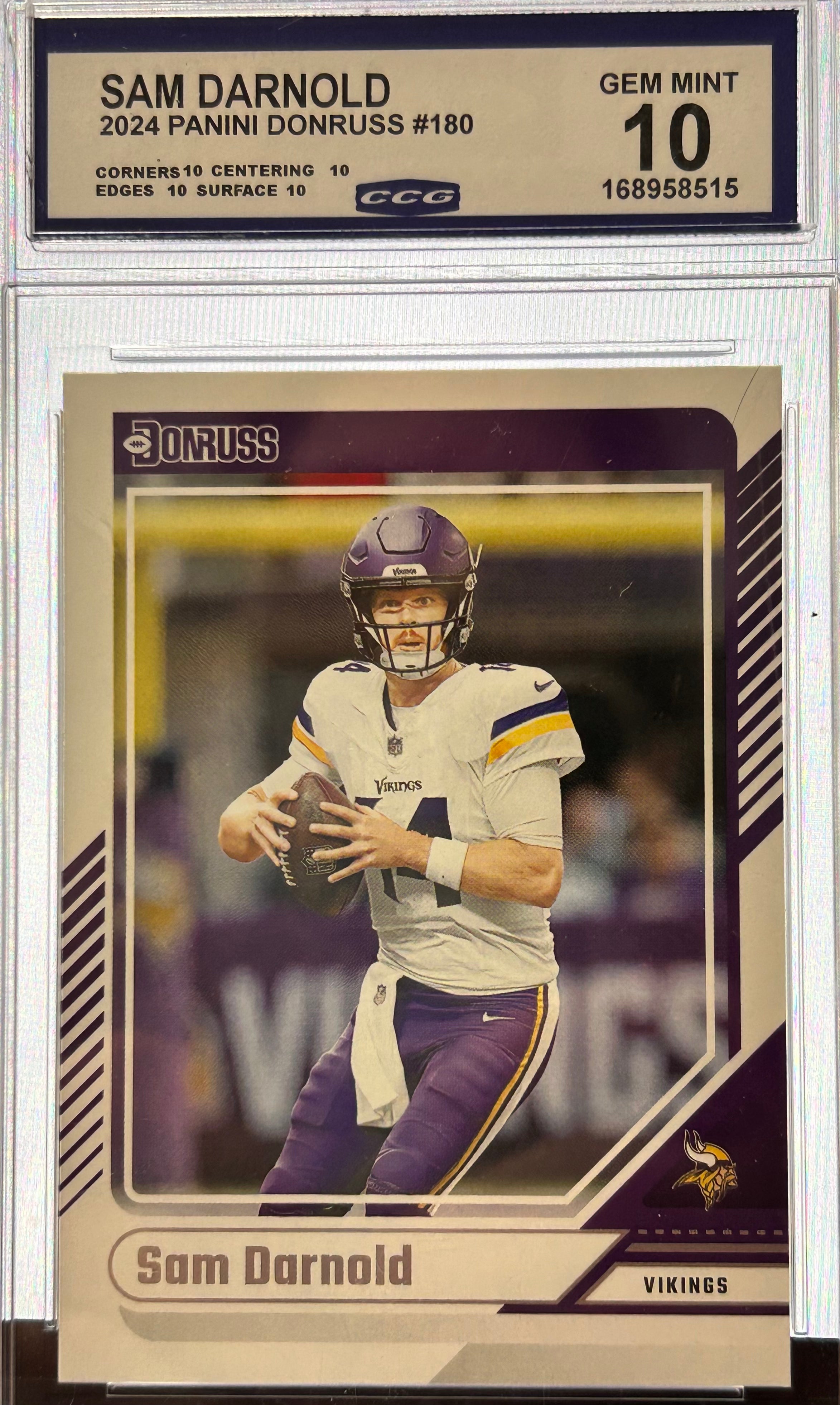 SAM DARNOLD 2024 Panini Donruss #180 Gem Mint 10